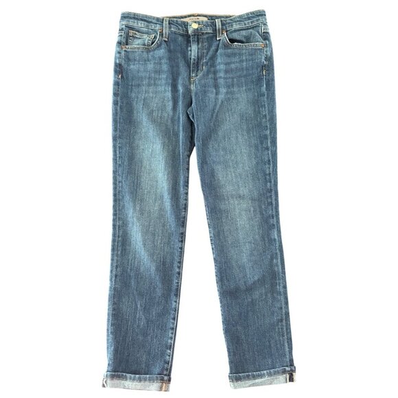 Joe’s Jeans The Boyfriend Slim Cuffed Mid Rise Denim Size 28 Medium Wash - Picture 2 of 13
